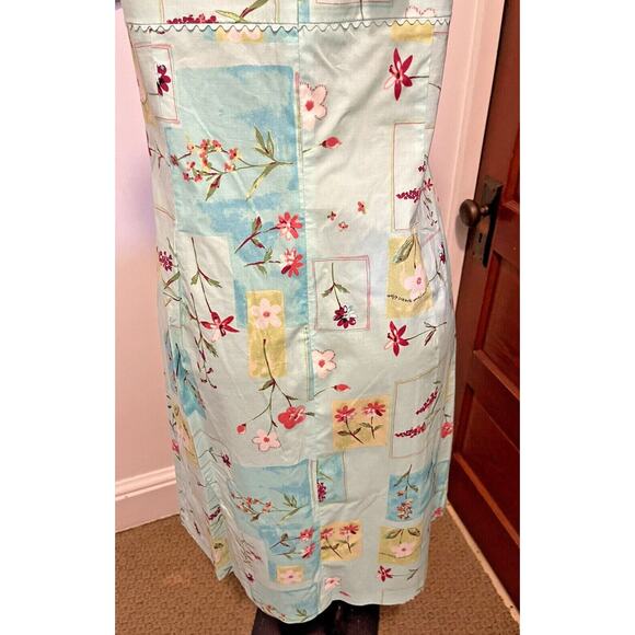 16 Yves Cossette Depeche Mode Floral Sundress Turquoise Zipper NWT - Picture 6 of 8
